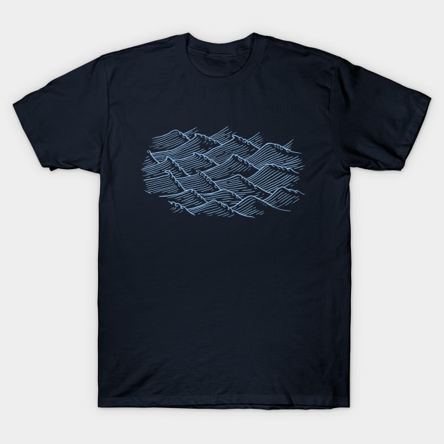 Hand Drawn Asian Waves T-Shirt by TomCage